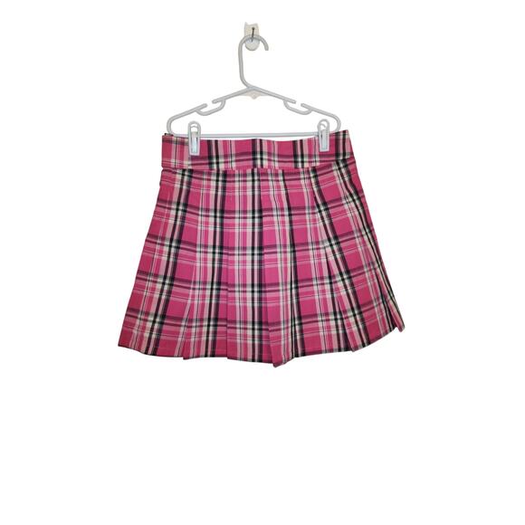 NWT With Jules Big Girls Pleated Plaid Mini Skirt Pink LG - Picture 3 of 8